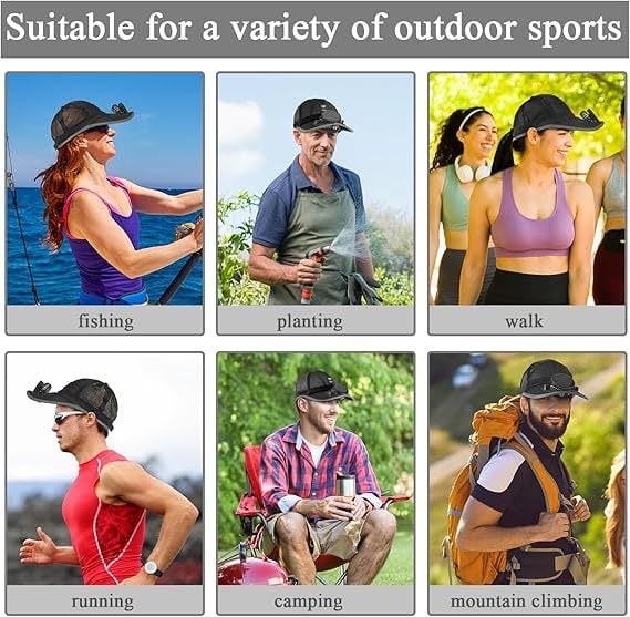 Cooling Solar Fan Hat – UV Protection & Breathable Mesh