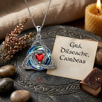 ✝️✨ Birthstone Celtic Trinity Knot Necklace – Meaningful Silver-Plated Crystal Jewelry Gift 💎❤️