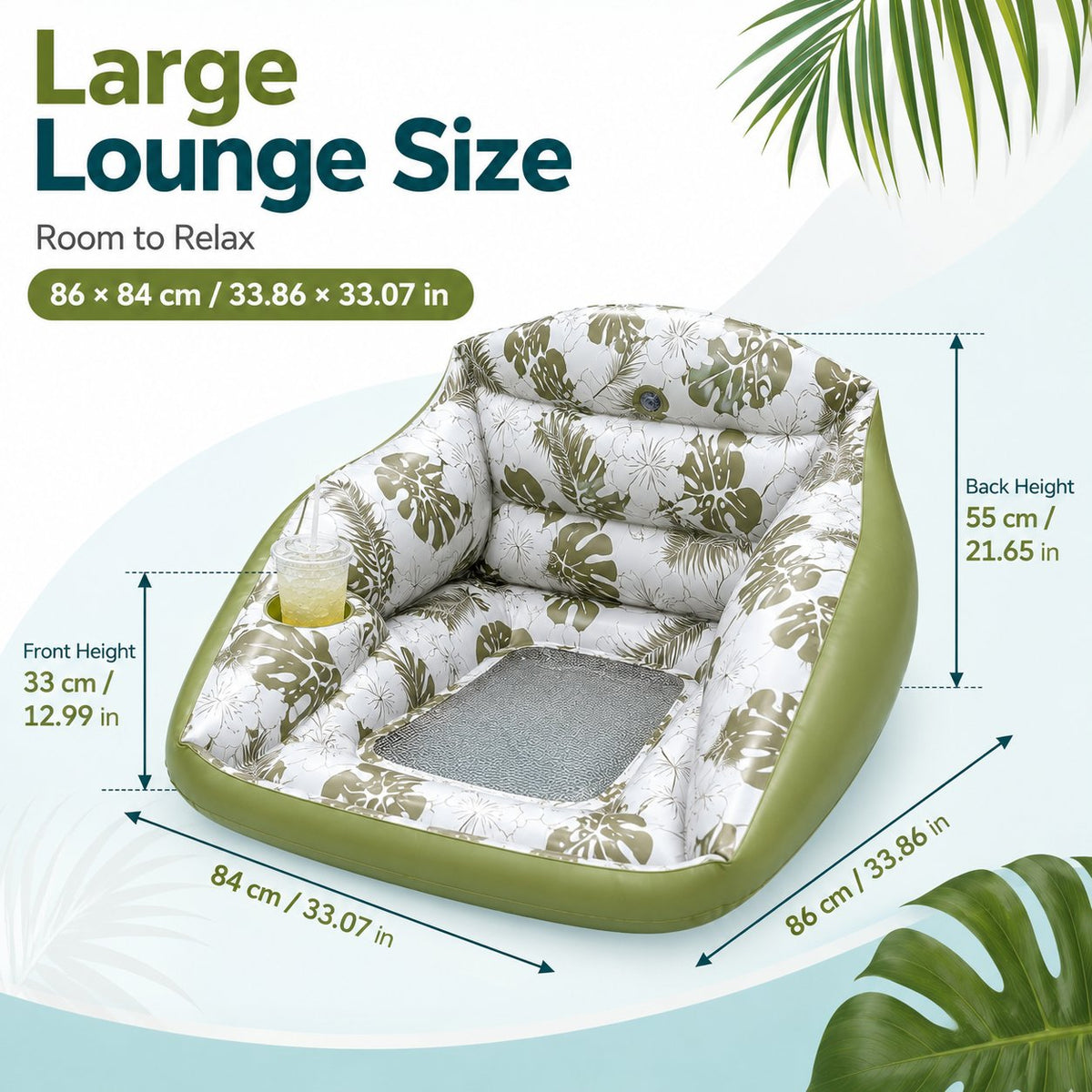 🛋️ 3-in-1 Inflatable Pool Lounge Chair