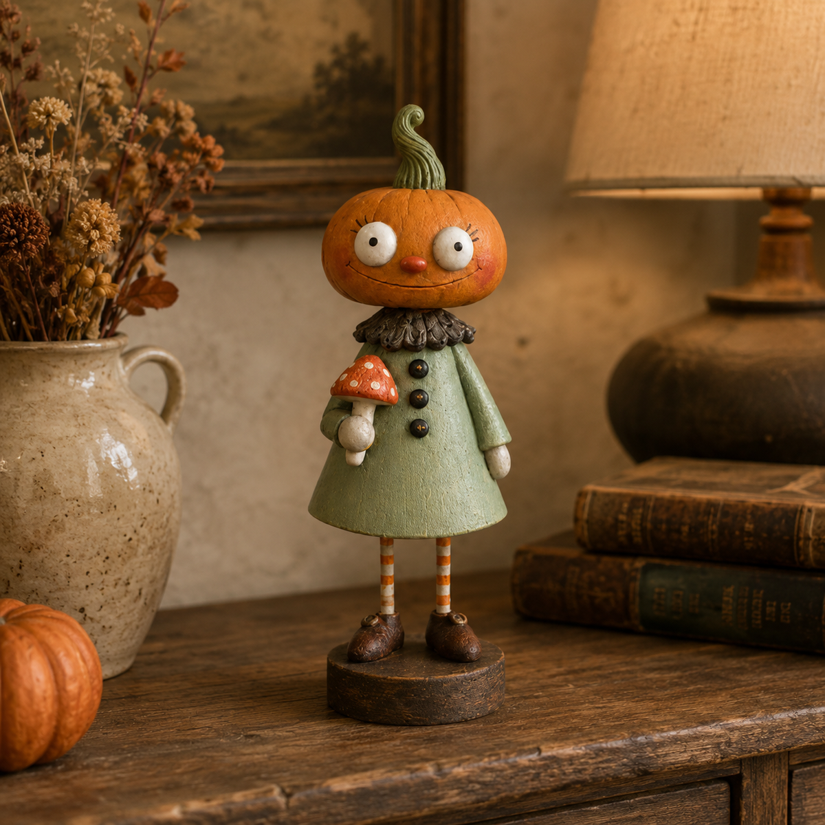🎃👻 Primitive Pumpkin Friends – Vintage Halloween Figurines for Cozy Spooky Décor! 🕯️🧡