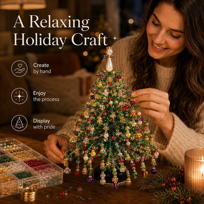 🎄✨ DIY Beaded Christmas Tree Kit – 🎅Create Your Own Sparkling Holiday Decoration