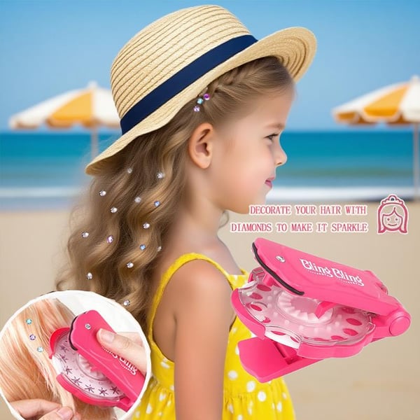 Glitter Diamond Styling Tools Hair Gemstone Styling Set to light up girls' hair, clothes, accessories, No Heat Required Hair Styling Accessories