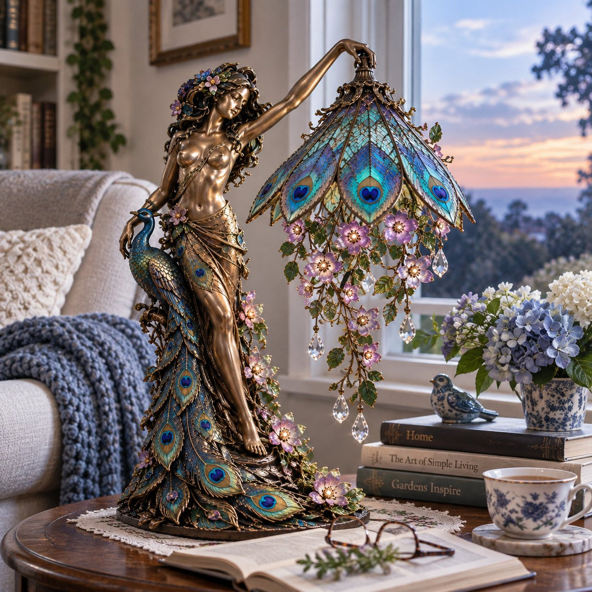 ✨Last Day 49% OFF✨🦚 Peacock Goddess Table Lamp