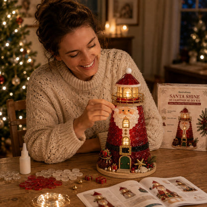 🎄✨DIY Lighted Christmas Lighthouse Kit Handmade Sea Glass Craft Gift💕
