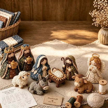 ✨ DIY Patchwork Nativity Scene Sewing Kit