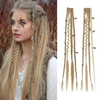 🌿🎨 Boho Beaded Clip-In Braids – Effortless Festival & Everyday Hair Transformation(✨2Pcs)