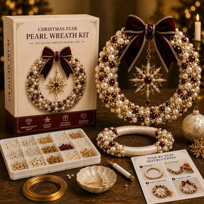 🎄✨ Plymagic DIY Christmas Wreath Pearl Art Kit🎁