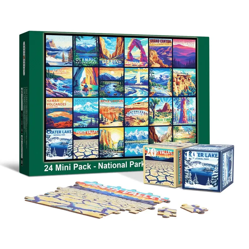 🧩✈️ Travel Series 24 Mini Pack – 1000-Piece Jigsaw Puzzles with 8 Stickers & 3 Travel Themes! 🌍🏞️✨