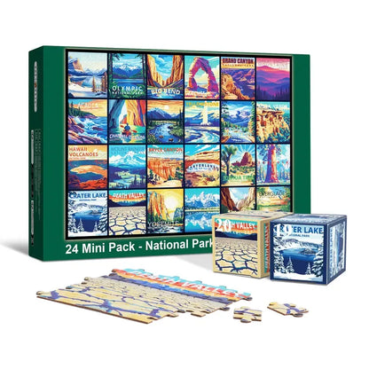 🧩✈️ Travel Series 24 Mini Pack – 1000-Piece Jigsaw Puzzles with 8 Stickers & 3 Travel Themes! 🌍🏞️✨