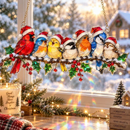🎄✨ Whimsical Winter Suncatchers – 10 Shatterproof Stained-Glass Style Window Hangings! 🌟🏠