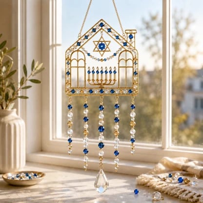 💯🕎 DIY Hanukkah Beaded Suncatcher Kit – Create Your Own Festival of Lights Window Décor ✨💙☀️