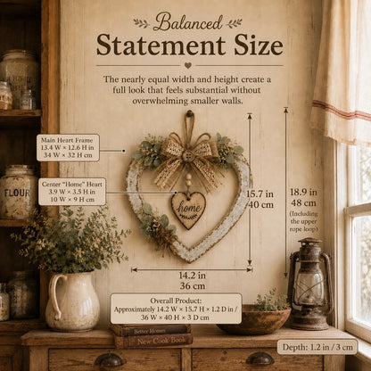 🤎🏡 Rustic Farmhouse Heart Wall Decor – Cozy “Home” Charm for Any Space ✨❤️