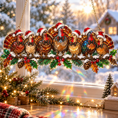 🎄✨ Whimsical Winter Suncatchers – 10 Shatterproof Stained-Glass Style Window Hangings! 🌟🏠