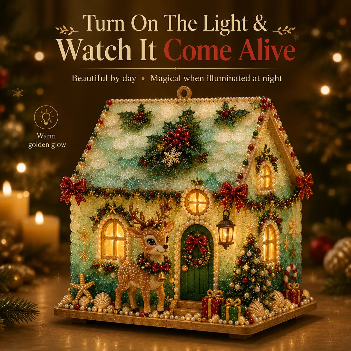 🎄✨ DIY Glowing Coastal Christmas Cottage Kit – Easy Crafting & Festive Coastal Charm! 🏡💖