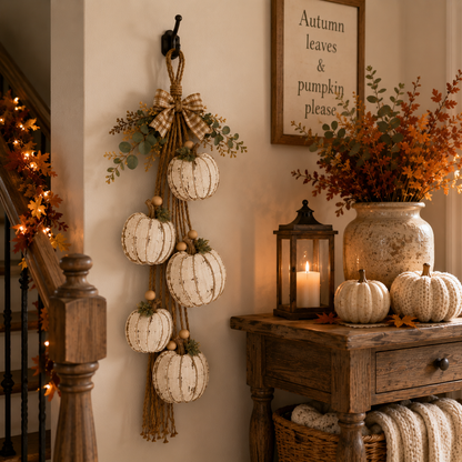 🎃✨ Rustic Pumpkin Door Hanging for Cozy Fall Decor 🍂