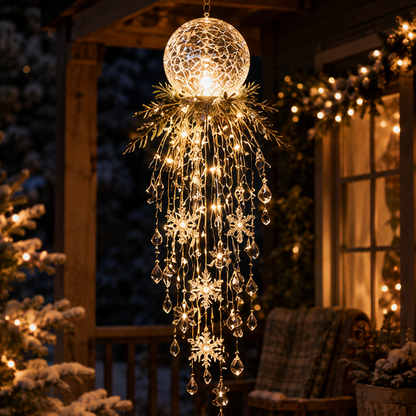 🔥LAST DAY 50% OFF❄️Christmas Hanging Snowflake & Crystal LED Light | Sparkling Porch & Holiday Decor✨