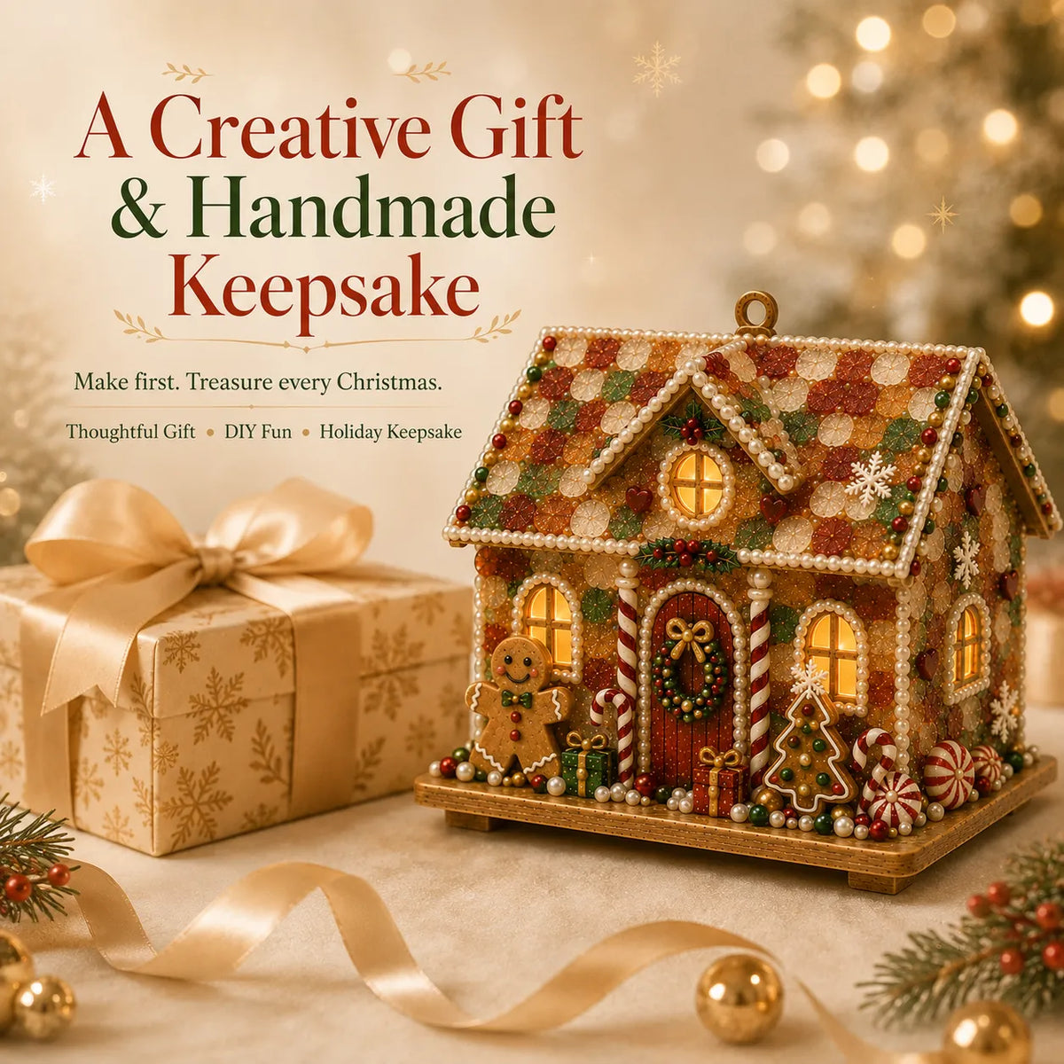 🎄✨ DIY Glowing Coastal Christmas Cottage Kit – Easy Crafting & Festive Coastal Charm! 🏡💖