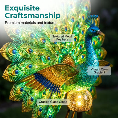 🔥 Last Day 60% OFF 🦚 Animated Solar Peacock Garden Sculpture