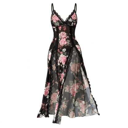🌹✨ Sheer Floral Maxi Dress – Elegant, Flowy & Effortlessly Feminine 💃🌸