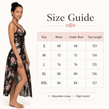 🌹✨ Sheer Floral Maxi Dress – Elegant, Flowy & Effortlessly Feminine 💃🌸