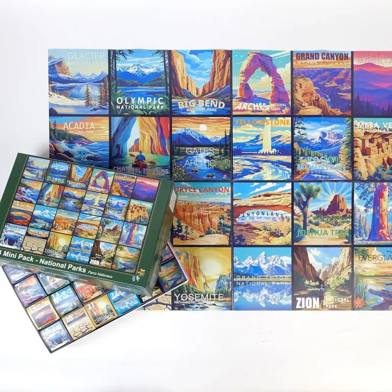 🧩✈️ Travel Series 24 Mini Pack – 1000-Piece Jigsaw Puzzles with 8 Stickers & 3 Travel Themes! 🌍🏞️✨