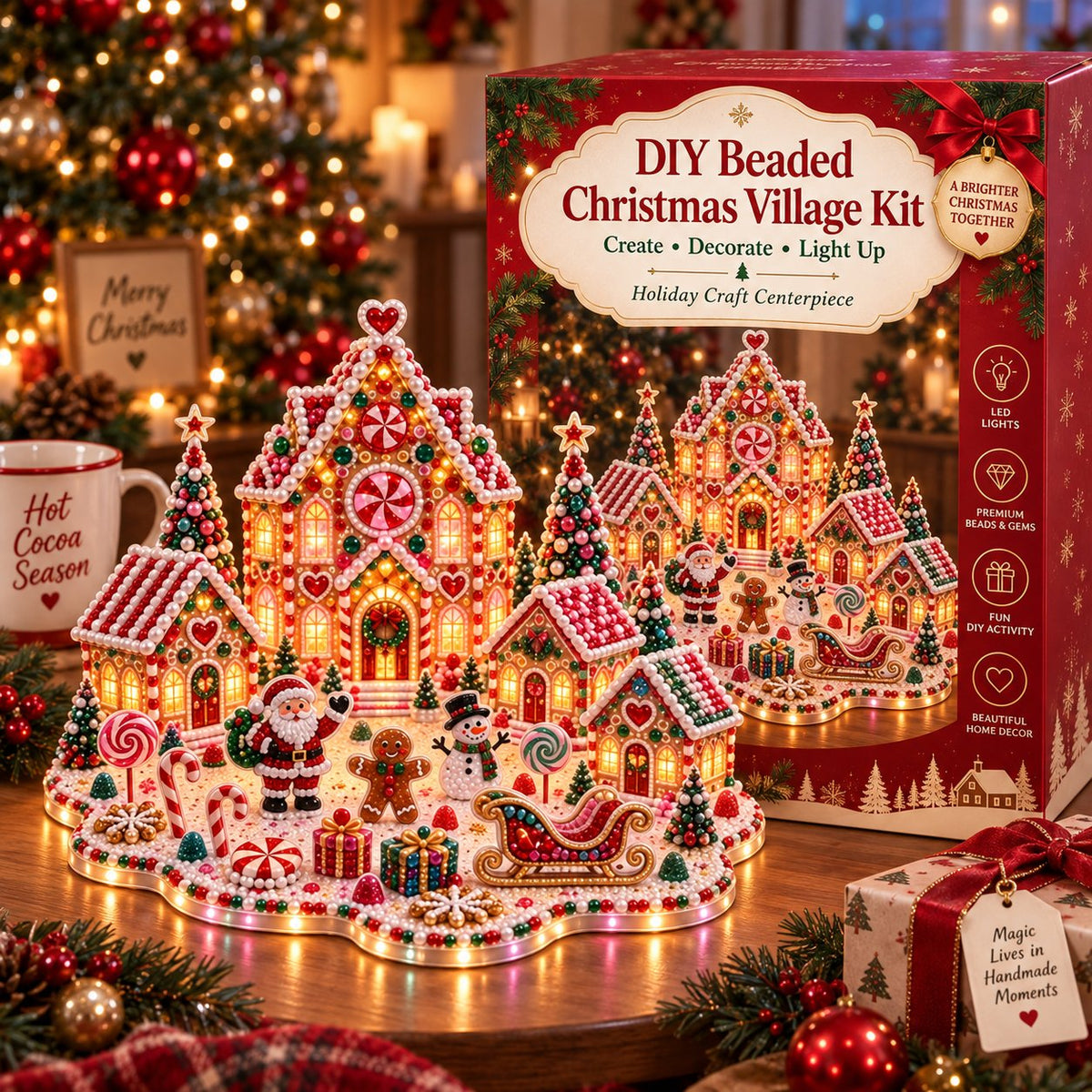 ✨🔥 Magical Christmas Village 3D Gem Art DIY Kit – Create a Sparkling Handmade Holiday Scene! 🎄💎🏡