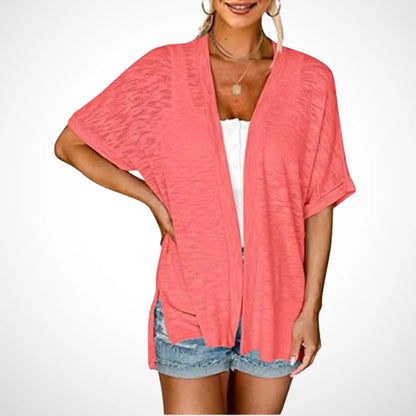 🔥Women's Lightweight Short Sleeve Knit Cardigan, Summer Beach Open Front Cover Up