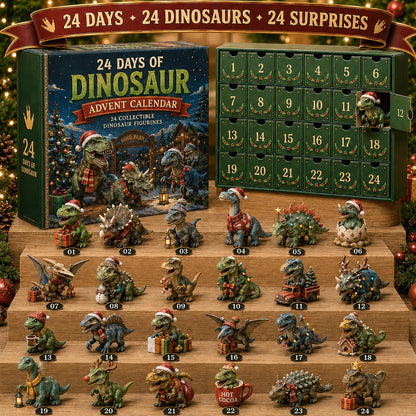 🦖24 Days of Dinosaur Christmas Advent Calendar – 24 Collectible Dino Figurines Holiday Surprises