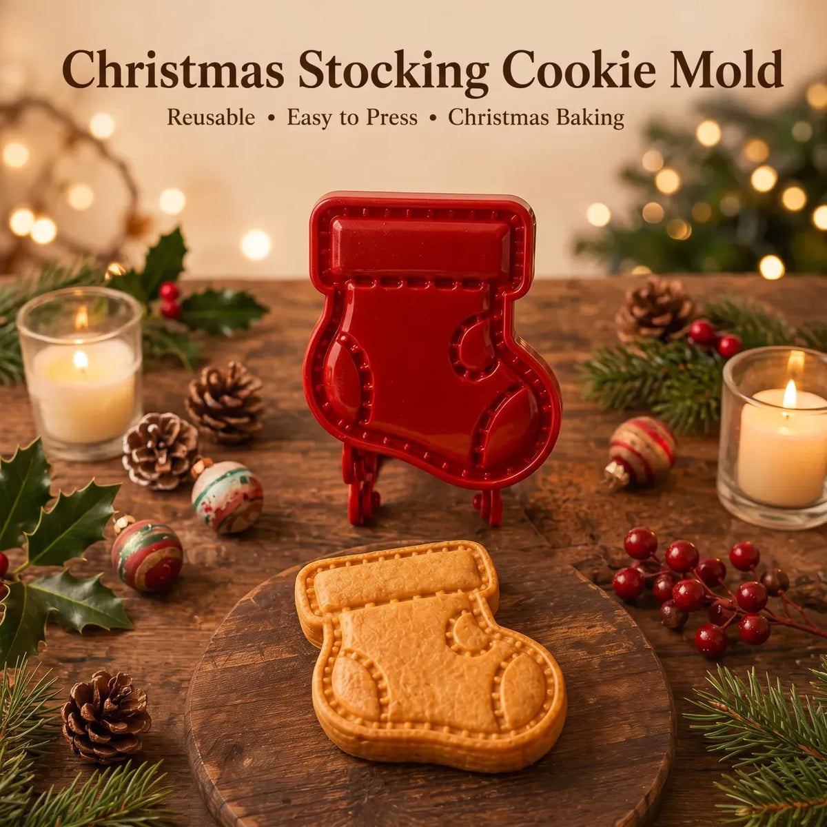 🎃🎄8-Piece Holiday Hand-Press Pastry Molds Cookie Pie Baking Tools🥧✨