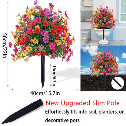 Artificial Eucalyptus and Violet Ground-Insert Floral Decoration