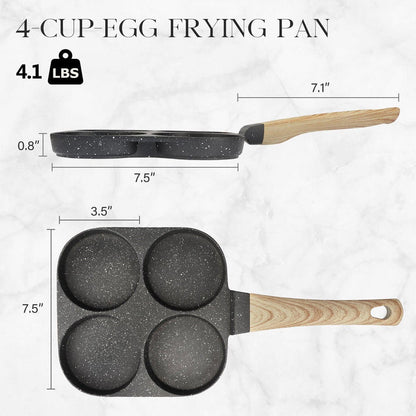 🍳 4-Cup Nonstick Egg Pan