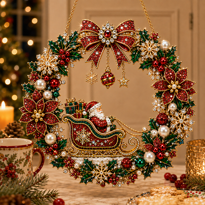 🎄✨ DIY Christmas Pearl Art Wreath Kit for Holiday Decor 🎁