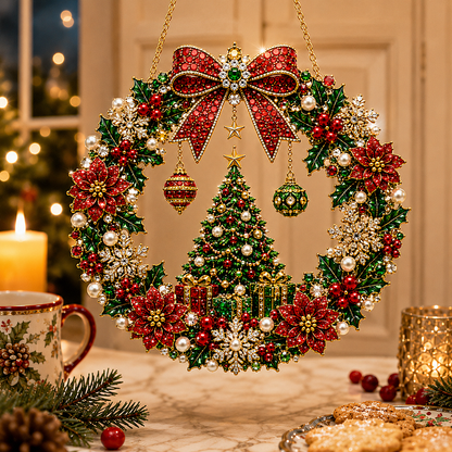 🎄✨ DIY Christmas Pearl Art Wreath Kit for Holiday Decor 🎁