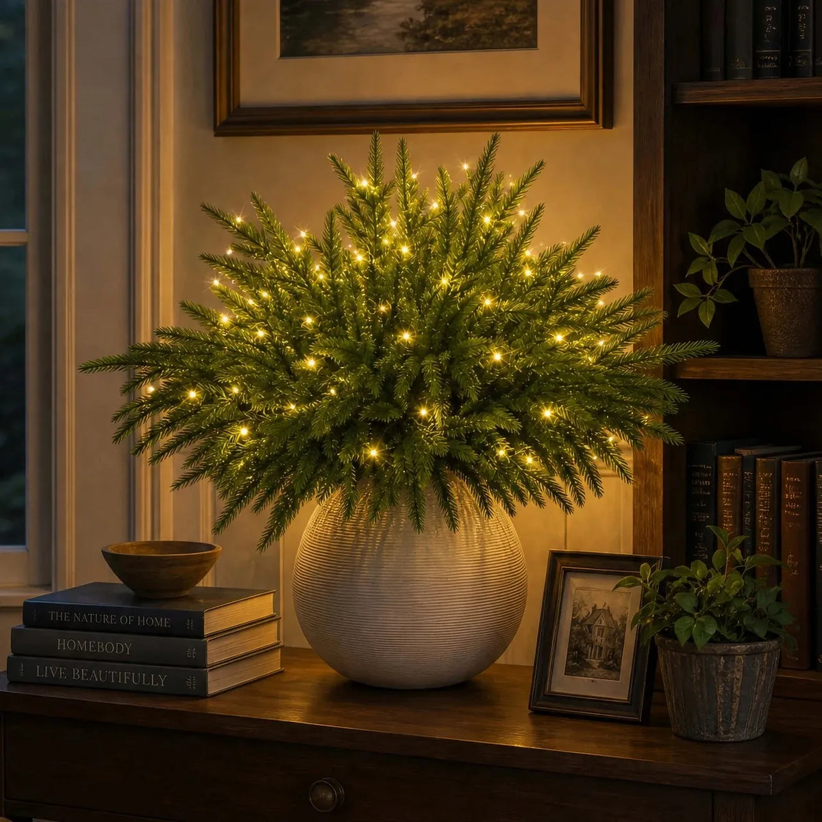 🌲✨ Enchanted Evergreen Pine Branches –Realistic Faux Pine Branches for Holiday Décor