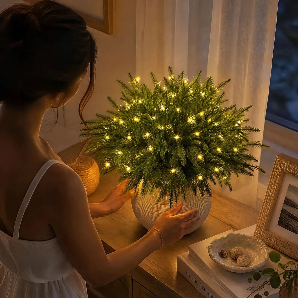 🌲✨ Enchanted Evergreen Pine Branches –Realistic Faux Pine Branches for Holiday Décor