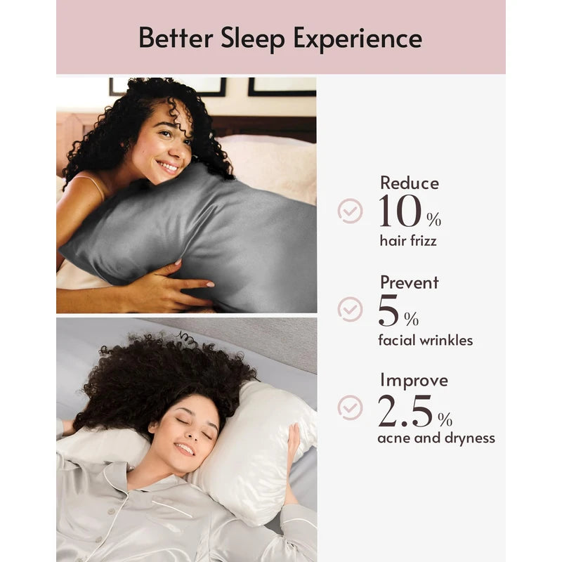 Cooling Silk Pillowcase Set-Sleep Cooler. Wake Up Beautiful.