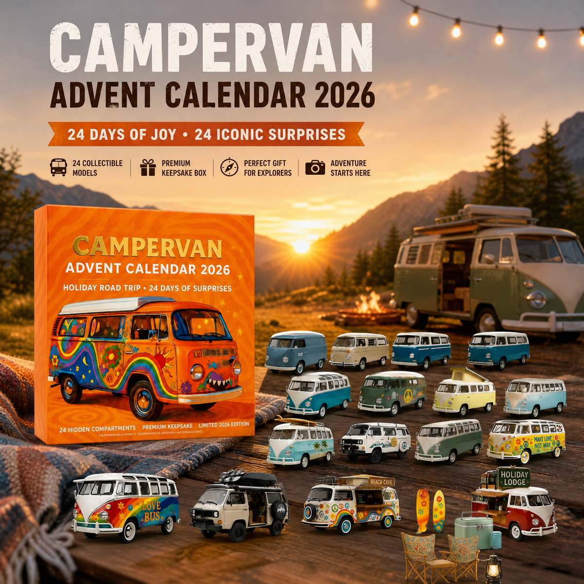 🚐🎄 2026 Campervan Advent Calendar for Holiday Road Trip Fun ✨