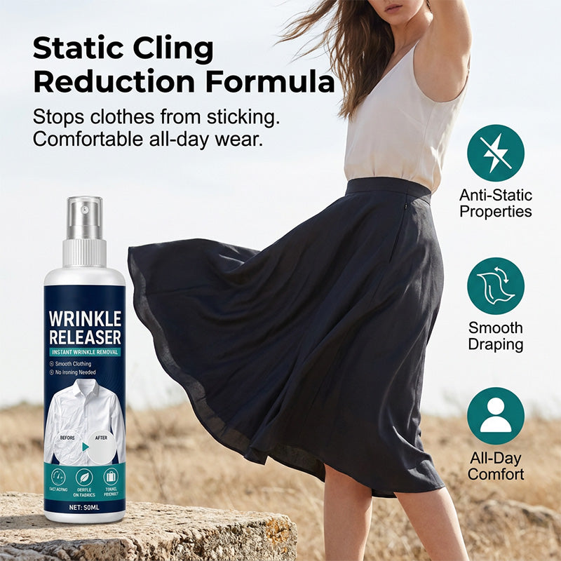 👔Last Day 49 % OFF✨ Instant wrinkle release – no iron, travel-ready, static-free & fresh 100ml