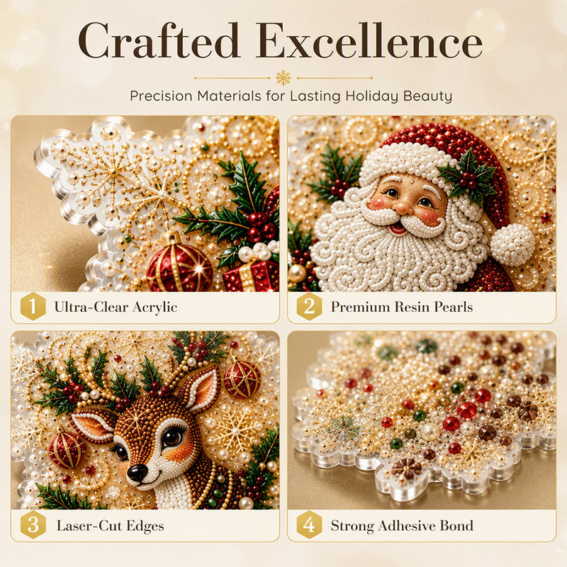 😍Xmas Pre Sales - 50% OFF🎄 6Pcs DIY Snowflake Diamond Art Ornament Kit | Festive Craft Fun