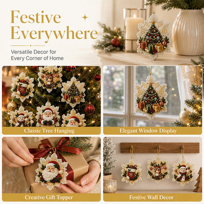😍Xmas Pre Sales - 50% OFF🎄 6Pcs DIY Snowflake Diamond Art Ornament Kit | Festive Craft Fun