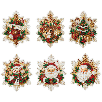 😍Xmas Pre Sales - 50% OFF🎄 6Pcs DIY Snowflake Diamond Art Ornament Kit | Festive Craft Fun