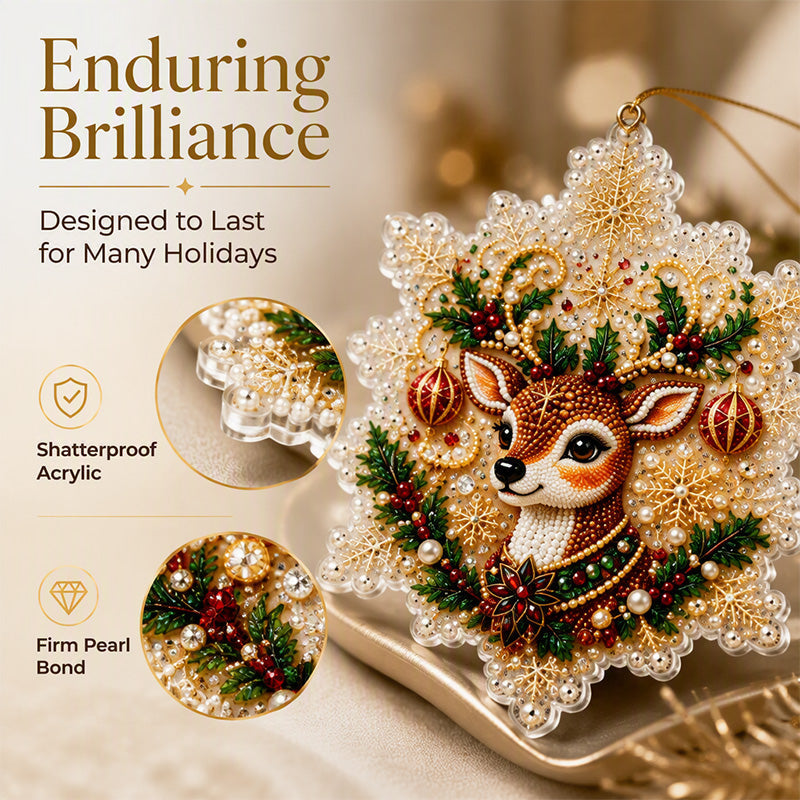 😍Xmas Pre Sales - 50% OFF🎄 6Pcs DIY Snowflake Diamond Art Ornament Kit | Festive Craft Fun