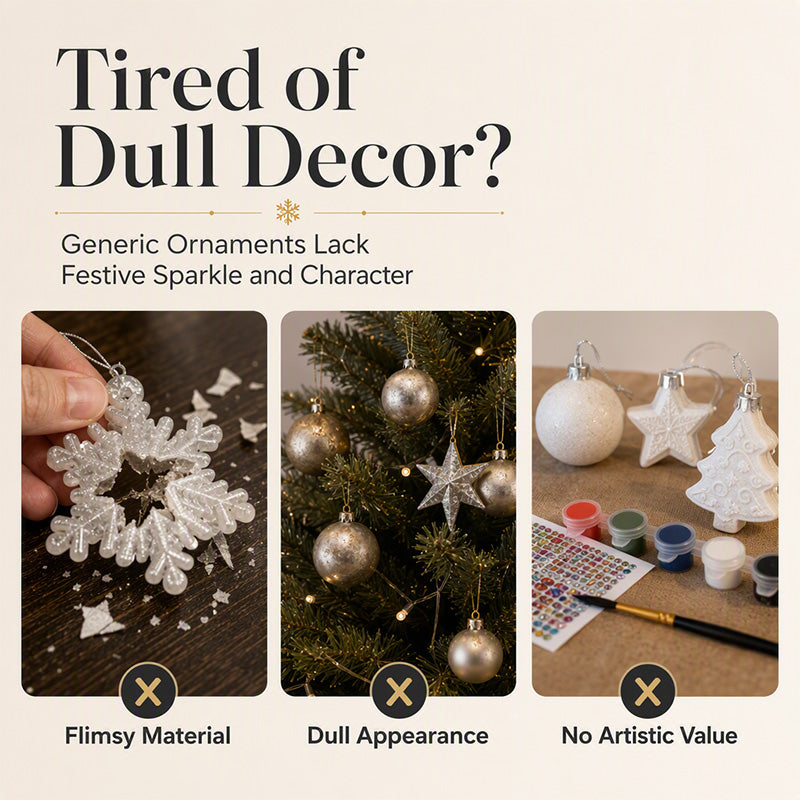 😍Xmas Pre Sales - 50% OFF🎄 6Pcs DIY Snowflake Diamond Art Ornament Kit | Festive Craft Fun
