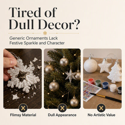 😍Xmas Pre Sales - 50% OFF🎄 6Pcs DIY Snowflake Diamond Art Ornament Kit | Festive Craft Fun